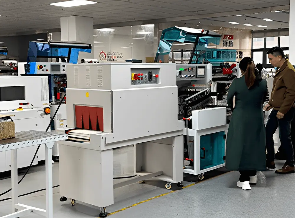 Carton sealing and shrink wrapping machine